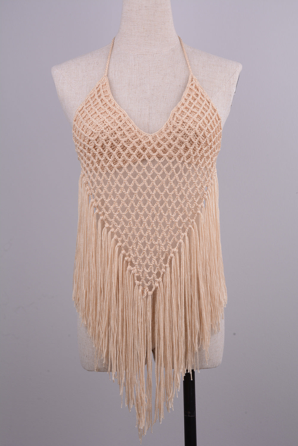 Hand-woven Beach Hollow Tassel Split Swimsuit Set Factory Direct Sales